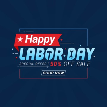 Labor day sale promotion banner template design