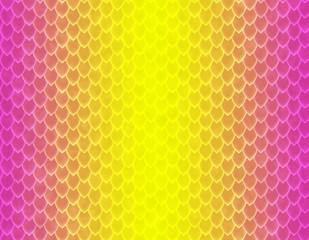 Pink and yellow gradient snake skin pattern, sharp scale