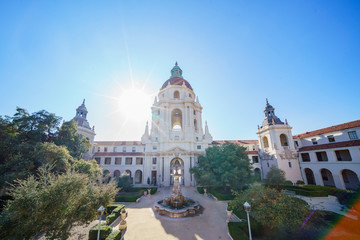 Fototapeta na wymiar Afternoon view of The beautiful Pasadena City Hall at Los Angeles, California