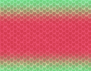 Grren and red gradient snake skin pattern, sharp scale