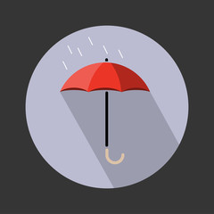 Umbrella flat color vector icon illustration