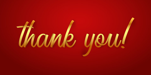 Thank you lettering vector color illustration