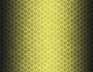 Metallic yellow and brown gradient snake skin pattern, sharp scale