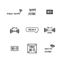 Set of wireless icons, vector illustration.