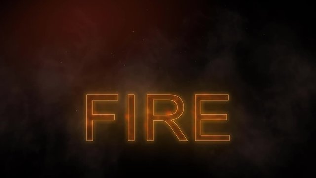 Fiery text written fire
