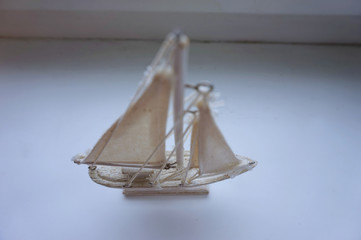 wooden model of a ship