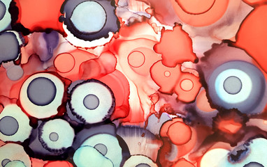 Abstract colorful background, wallpaper. Mixing acrylic paints. Modern art.