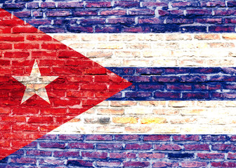 Flaga Kuby - graffiti - obrazy, fototapety, plakaty