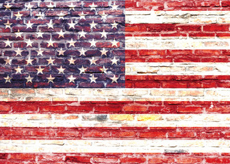 Flaga USA - graffiti - obrazy, fototapety, plakaty