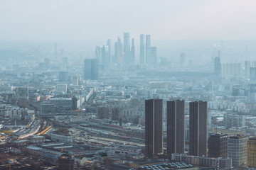 Fototapeta na wymiar Moscow city buildings view 