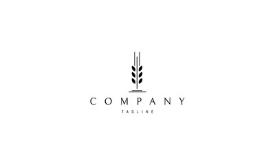 Wheat Spike Abstract Black vector logo design