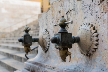 Ancient fountain in Tarragona, Catalonia, Spain