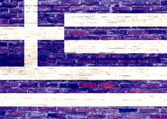 Flaga Grecji - graffiti