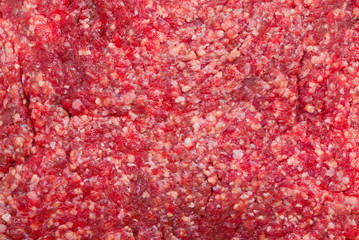 Raw chopped meat isolated on white background.
