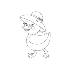 Chicken in hat outline