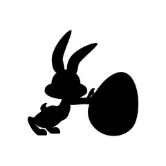 Easter rabbit and egg silhouette