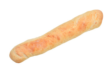 Fresh baguette isolated in white.