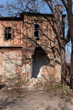 Ruin. Residential building destroyed by time