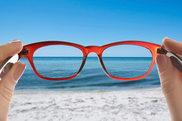 Beautiful view of sandy beach on sunny summer day