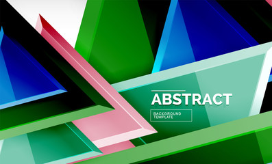 Triangular low poly background design, multicolored triangles