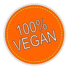 100% Vegan sticker - illustration