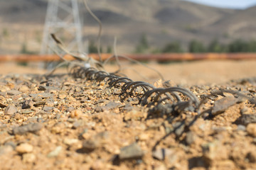 Mountain road at hight speed drive downhill