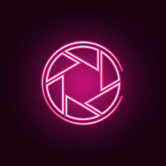 camera focus icon. Elements of Photo in neon style icons. Simple icon for websites, web design, mobile app, info graphics