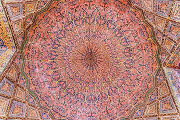 Awesome view of vault ceiling inside the Nasir al-Mulk Mosque