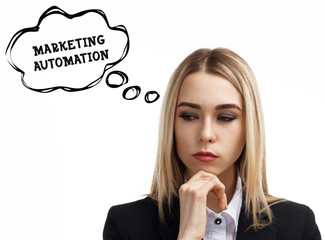 Business, technology, internet and networking concept. A young entrepreneur is thinking about the...