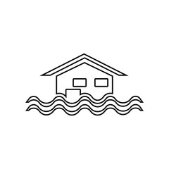 floating house icon. Element of zoo for mobile concept and web apps icon. Outline, thin line icon for website design and development, app development