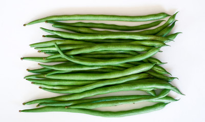 Phaseolus vulgaris or common bean on white background.