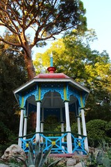 The lower "Chinese" gazebo on the Mexican hill. It is the "calling card" of the Nikitsky Botanical Garden (also known as Nikita Botanical Garden.