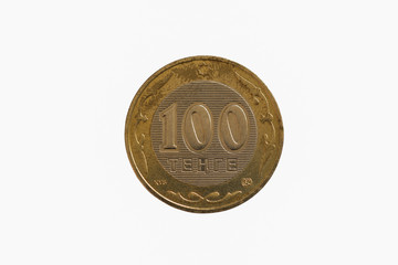 Kazakhstan coin with the image of the Kazakh national symbols