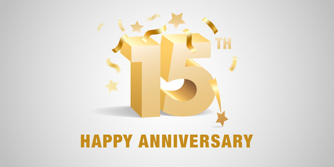 Obraz premium 15 years anniversary vector icon, logo. Graphic design template