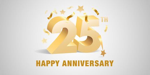 25 years anniversary vector icon, logo. Graphic design template