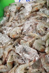 Fresh shrimp for cooking at street food