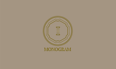 Decorative monogram with calligraphic letter. Logo logo design, business identity identity for a restaurant, royalty, boutique, cafe, hotel. Vector illustration