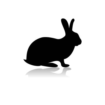 Rabbit silhouette vector. Easter rabbit silhouette
