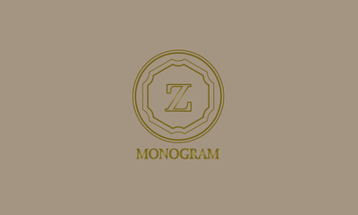 Decorative monogram with calligraphic letter. Logo logo design, business identity identity for a restaurant, royalty, boutique, cafe, hotel. Vector illustration