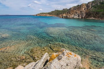 Panorama of Cala Sambuco in Sardinia