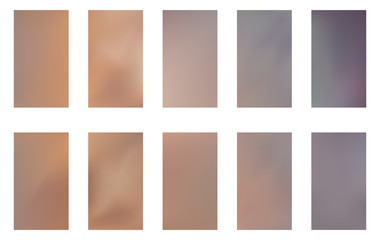 Collection of Abstract Gradient Mesh Futuristic Vector Backgrounds.  Modern screen vector design for mobile app. Soft natural color abstract gradients. 