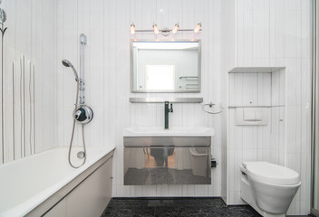 Photo of the bright bathroom
