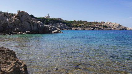 Fototapeta na wymiar Panorama of Capo Testa in Sardinia