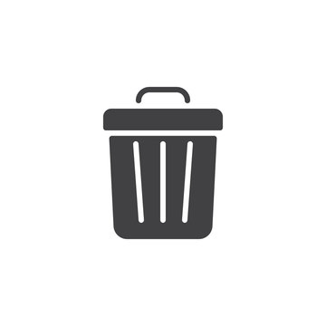 Trash can vector icon. filled flat sign for mobile concept and web design. Garbage bin glyph icon. Delete symbol, logo illustration. Pixel perfect vector graphics