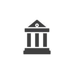 Bank building vector icon. filled flat sign for mobile concept and web design. Building with columns glyph icon. Symbol, logo illustration. Pixel perfect vector graphics