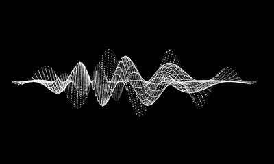 Abstract wire background  communication. Scientific futuristic vector illustration.Equalizer audio wave with triangular.