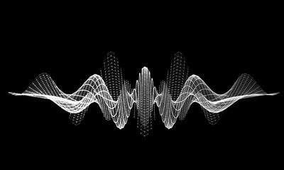 Equalizer audio wave grid. Abstract wire background  communication. Scientific futuristic concept.