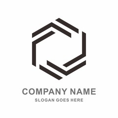 Geometric Hexagon Cube Space Box Architecture Interior Construction Business Company Stock Vector Logo Design Template