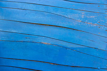 Obraz premium Blue wooden plank wall