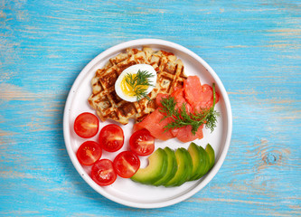 potato waffles with vegetables
